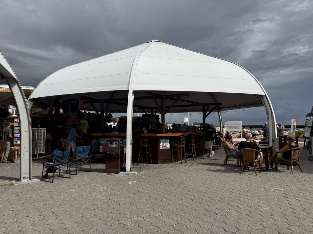 Shops outside the cruise port in Curacao