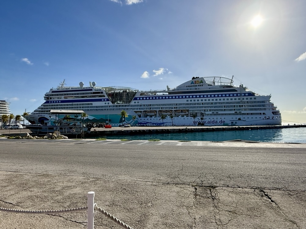 AidaMar docked in Aruba on December 2, 2025