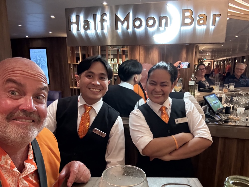 Me with Junelle and Reema  at Half Moon Bar on Rotterdam before the Orange Party