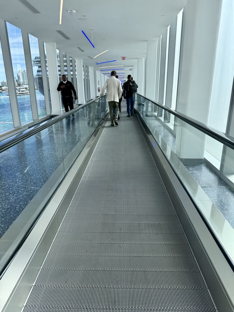 Moving walkway at MSC's Miami Terminal