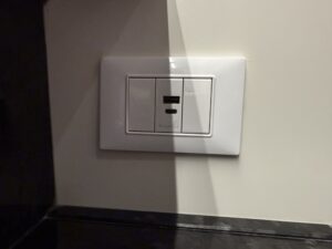 USB outlets in the bathroom on Explora I