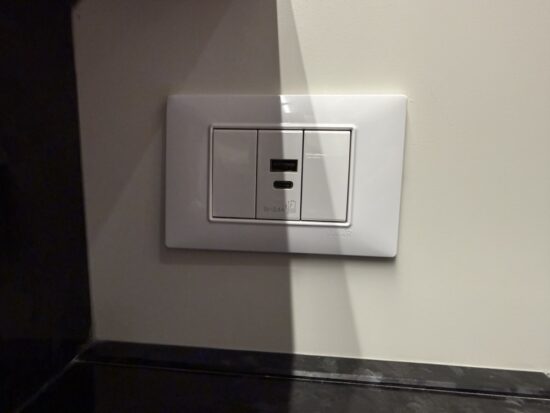 USB outlets in the bathroom on Explora I