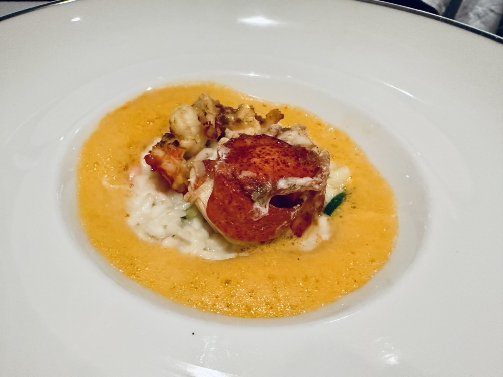 Langouste Thermidor with riz pilaf from Fil Rouge on Explora I