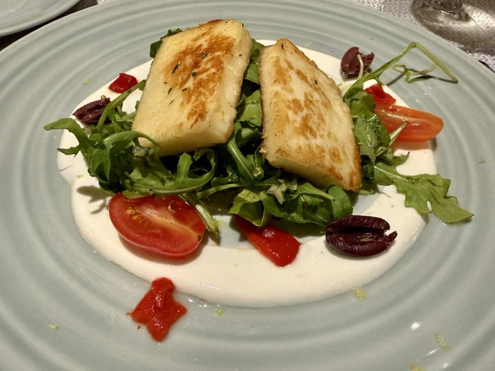 Grilled Halloumi Cheese Salad from Med Yacht Club on Explora Journeys