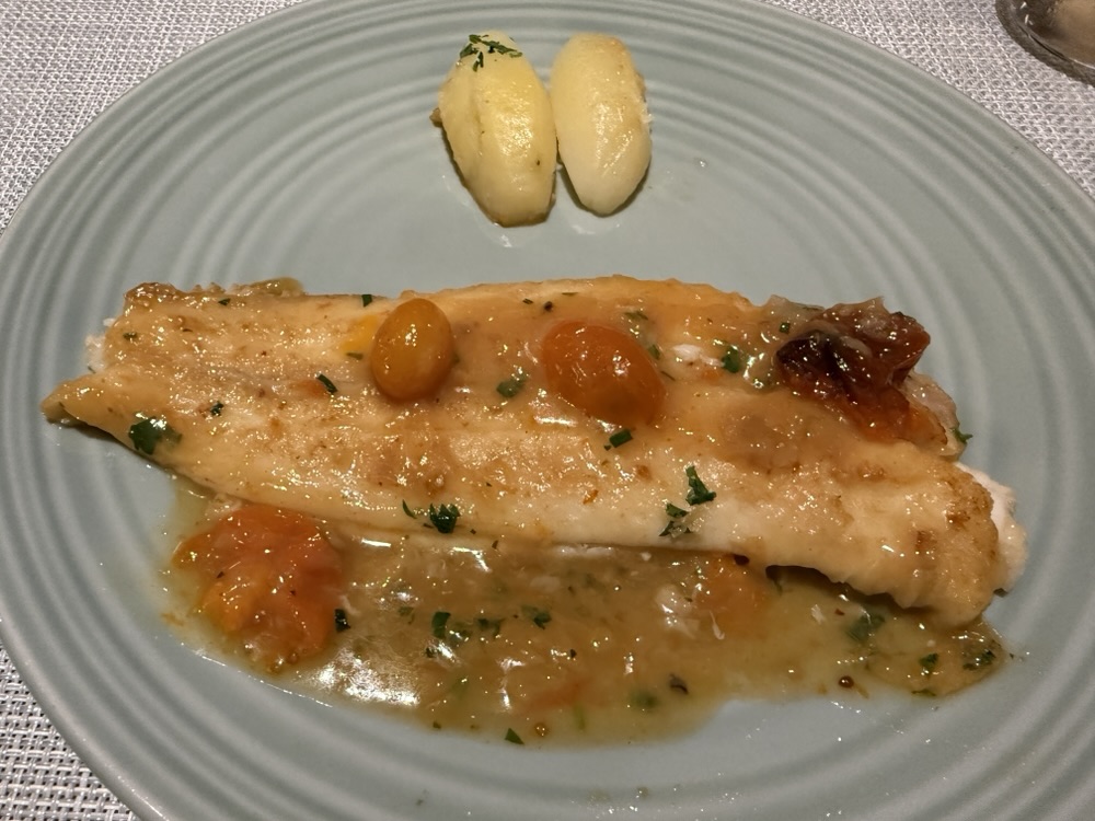 Dover Sole alla puttanesca from Med Yacht Club on Explora Journeys