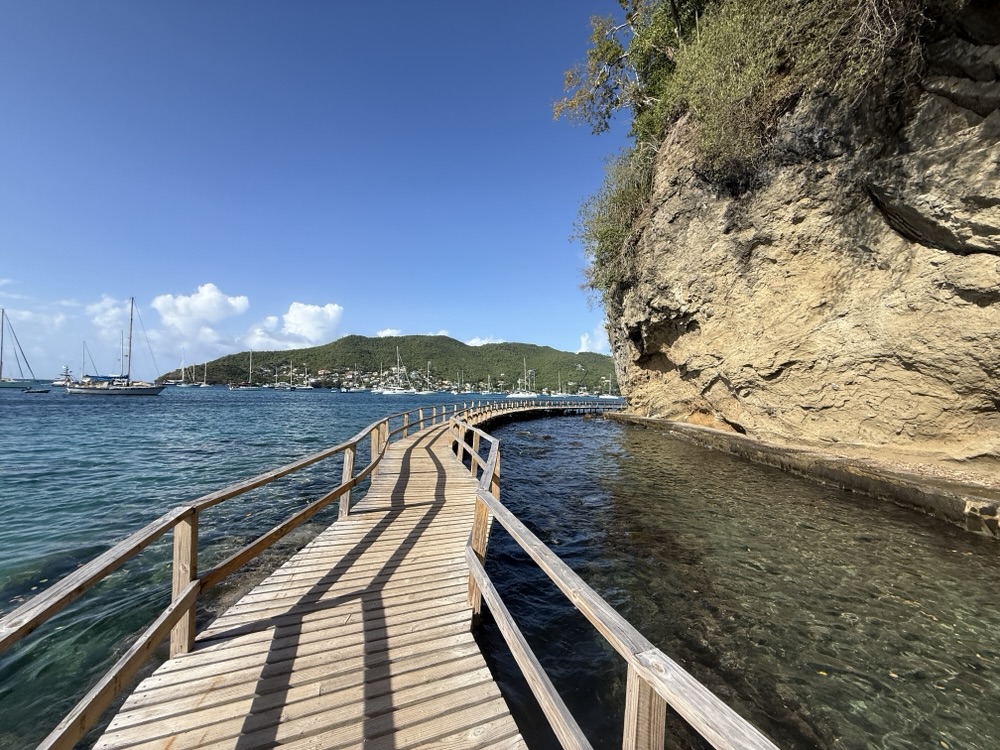 Boardwalk leading to the beach on Princess Margaret Trail, Bequia
