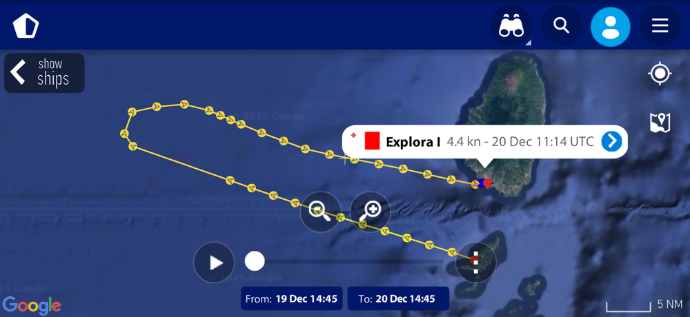 AIS tracking data for Explora I
