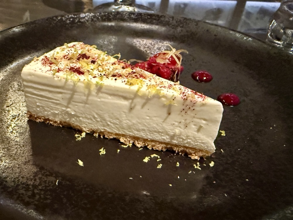 Yuzu cheesecake from Marble and Company Grill on Explora Journeys