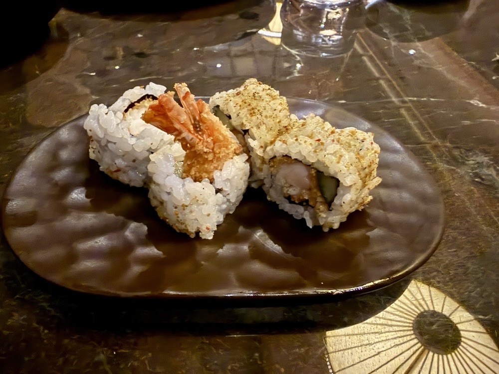 Shrimp tempura roll from Sakura on Explora Journeys