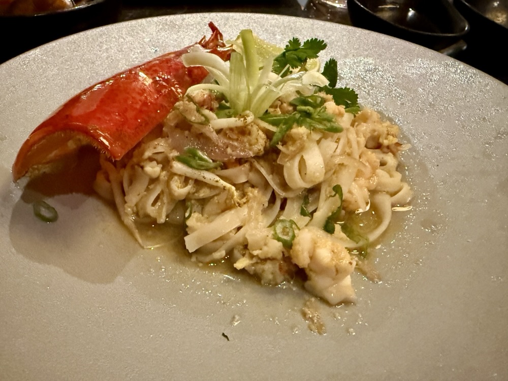 Lobster pad thai from Sakura on Explora Journeys