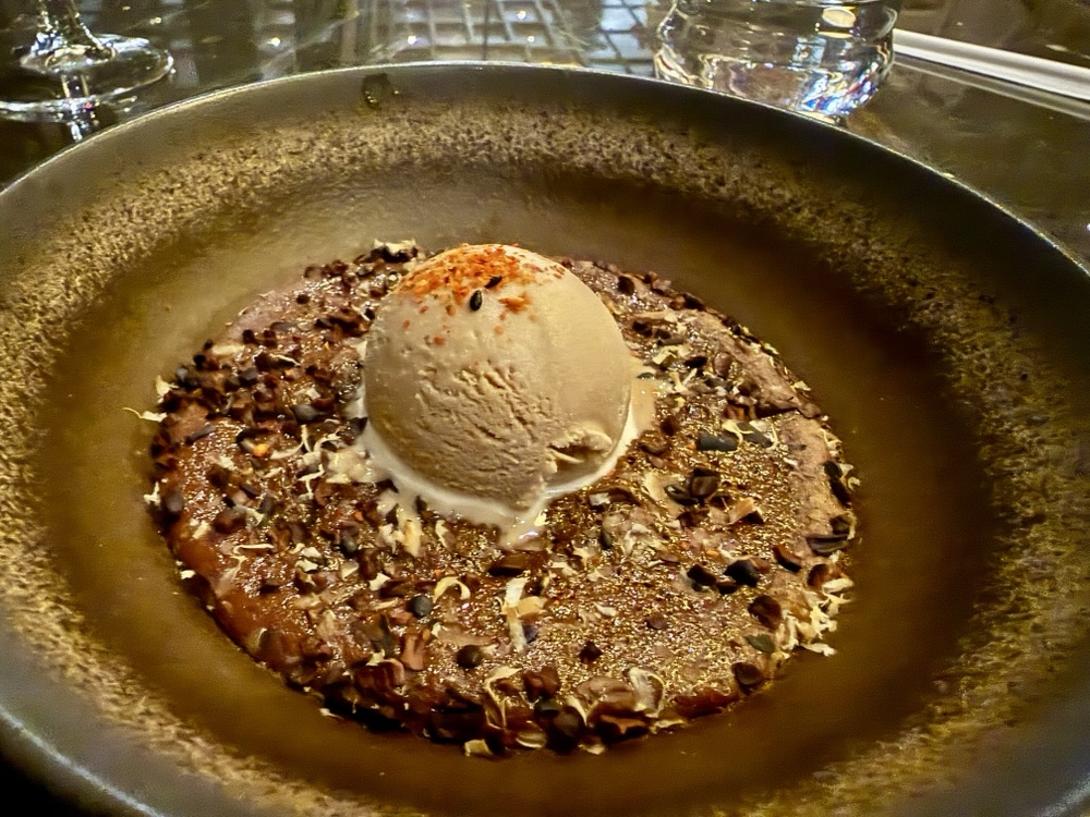 Chocolate dessert from Sakura on Explora Journeys