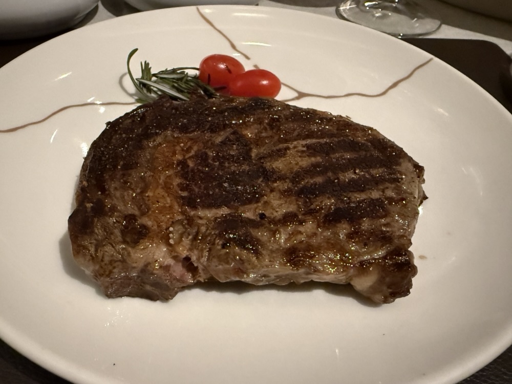 Grilled ribeye from Marble and Company Grill on Explora Journeys