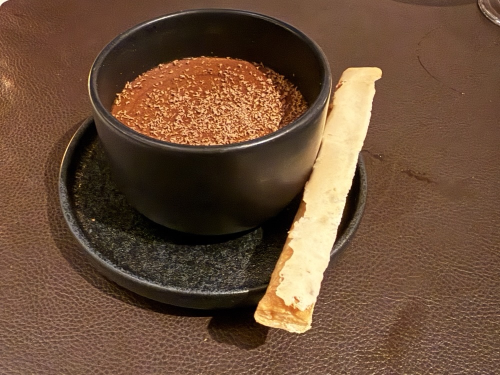 Chocolate mousse from Marble and Company Grill on Explora Journeys