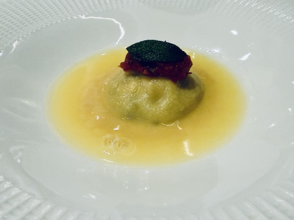 Raviolo allo Scampo from Anthology on Explora Journeys