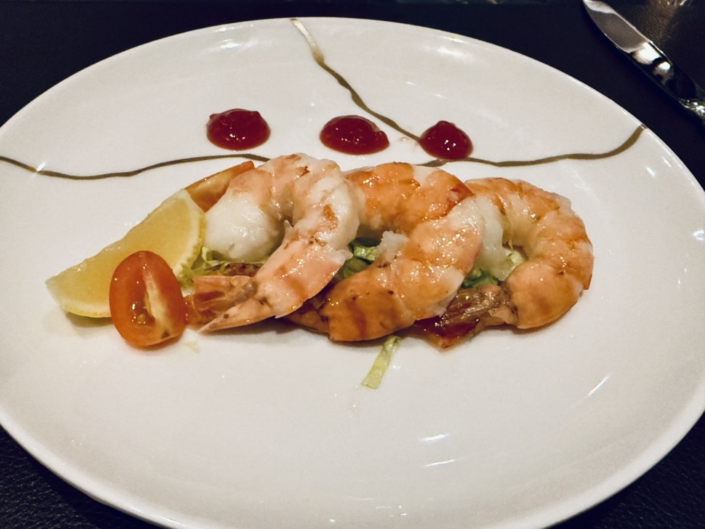 Shrimp cocktail from Marble and Company Grill on Explora Journeys