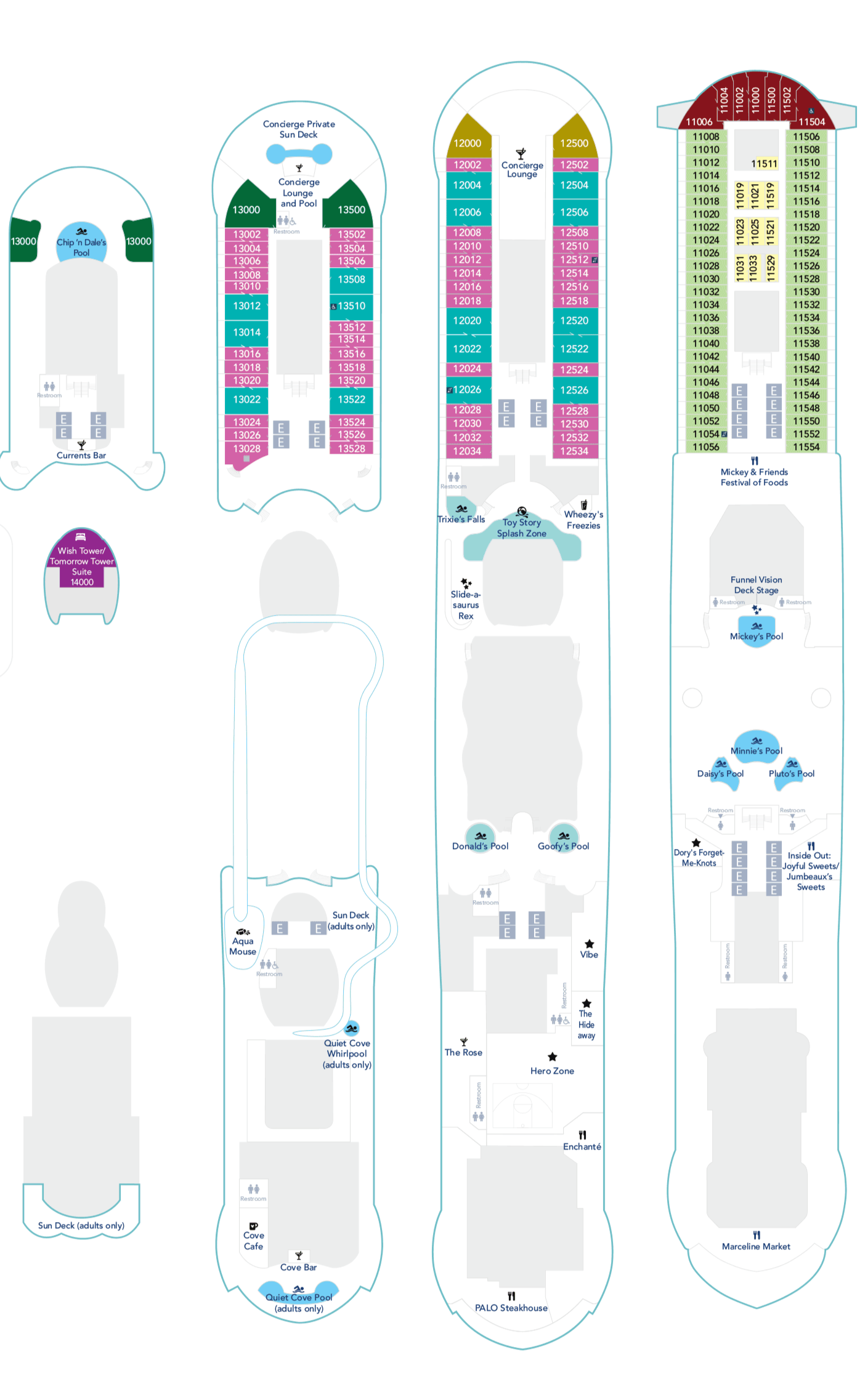 Disney Treasure Deck plan