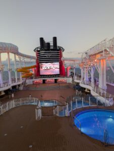 Pool deck on the Disney Treasure