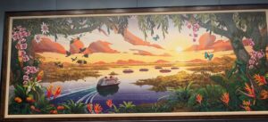 Stairwell artwork on the Disney Treasure