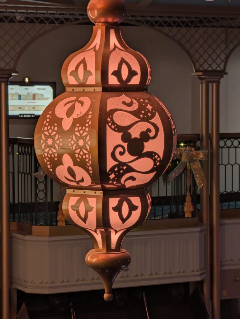 Mickey Lantern the Grand Hall on the Disney Treasure