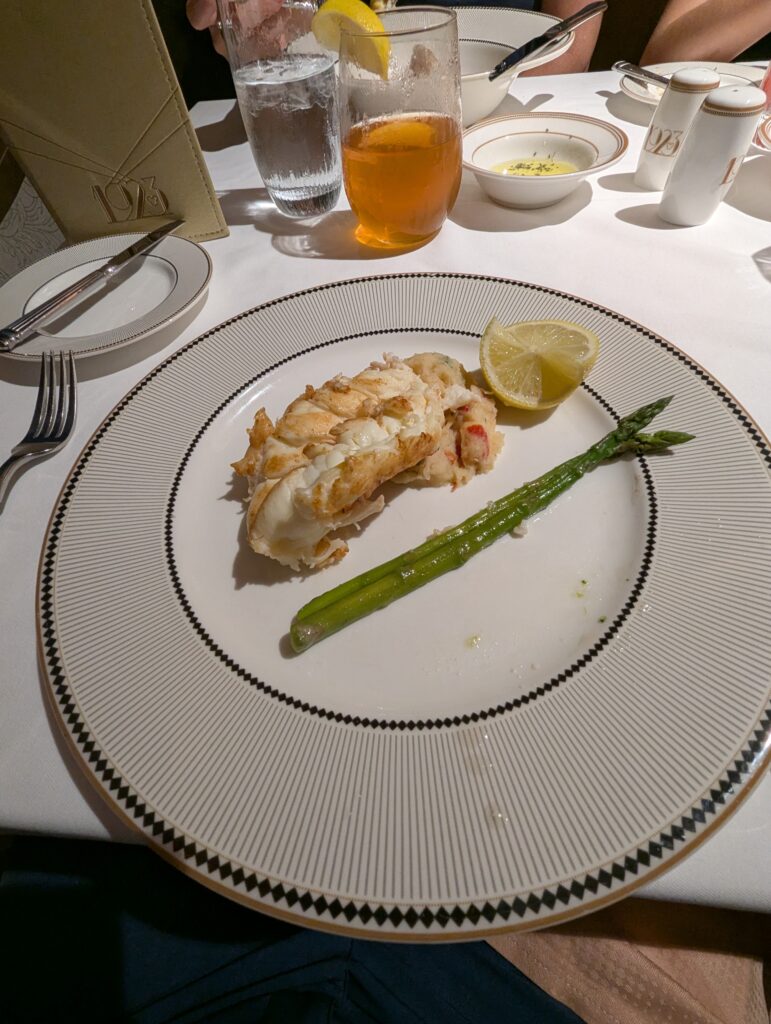 Oven Baked Lobster tail from 1923 on the Disney Treasure