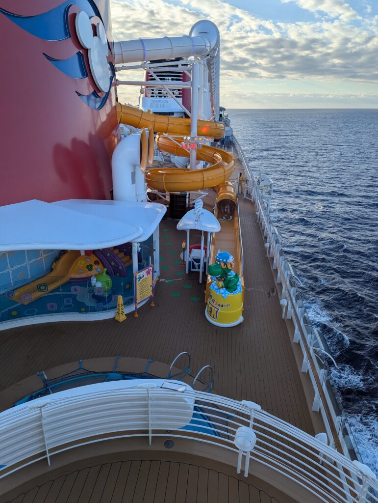 Slide-a-saurus Rex on the Disney Treasure