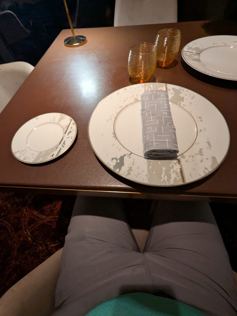 Place setting in Palo Steakhouse on the Disney Treasure