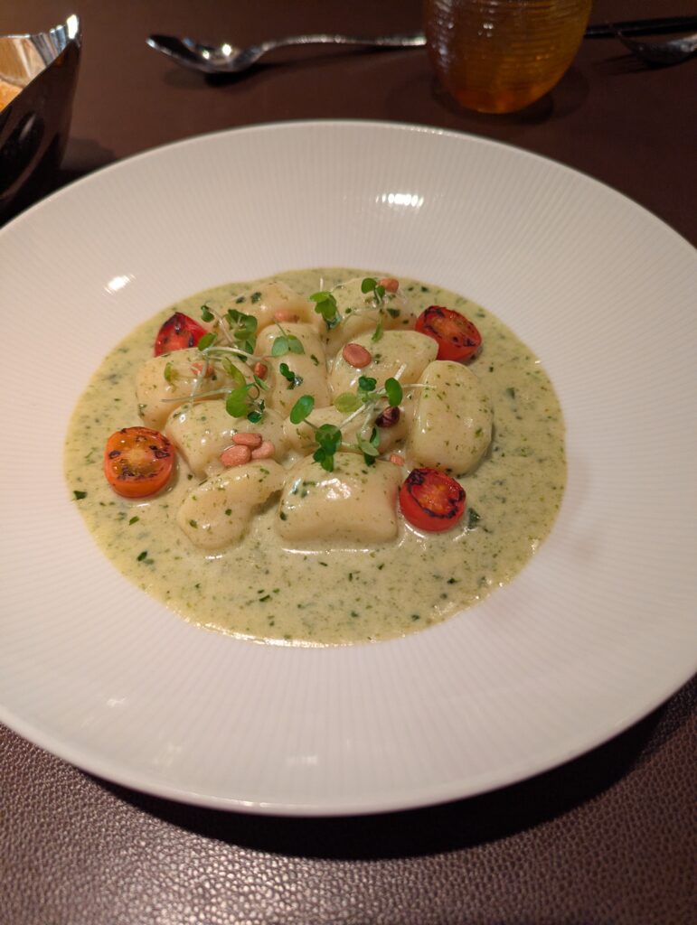 Potato Gnocchi in Palo Steakhouse on the Disney Treasure