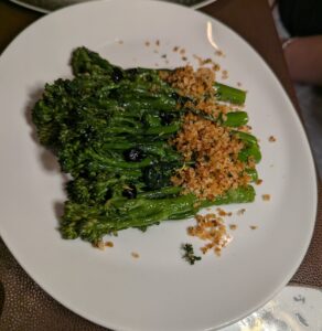 Broccolini in Palo Steakhouse on the Disney Treasure