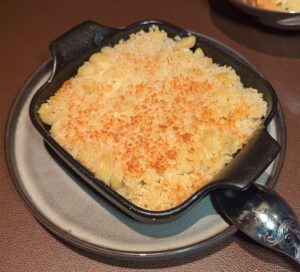 Macaroni and cheese in Palo Steakhouse on the Disney Treasure