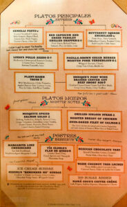 Plaza de Coco Menu on the Disney Treasure