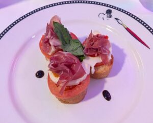 Prosciutto, Mozzarella Bruschetta from Animator's Palate on the Disney Magic