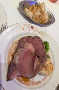 Roasted Prime Rib and scallops from Rapunzel's Royal Table on the Disney Magic