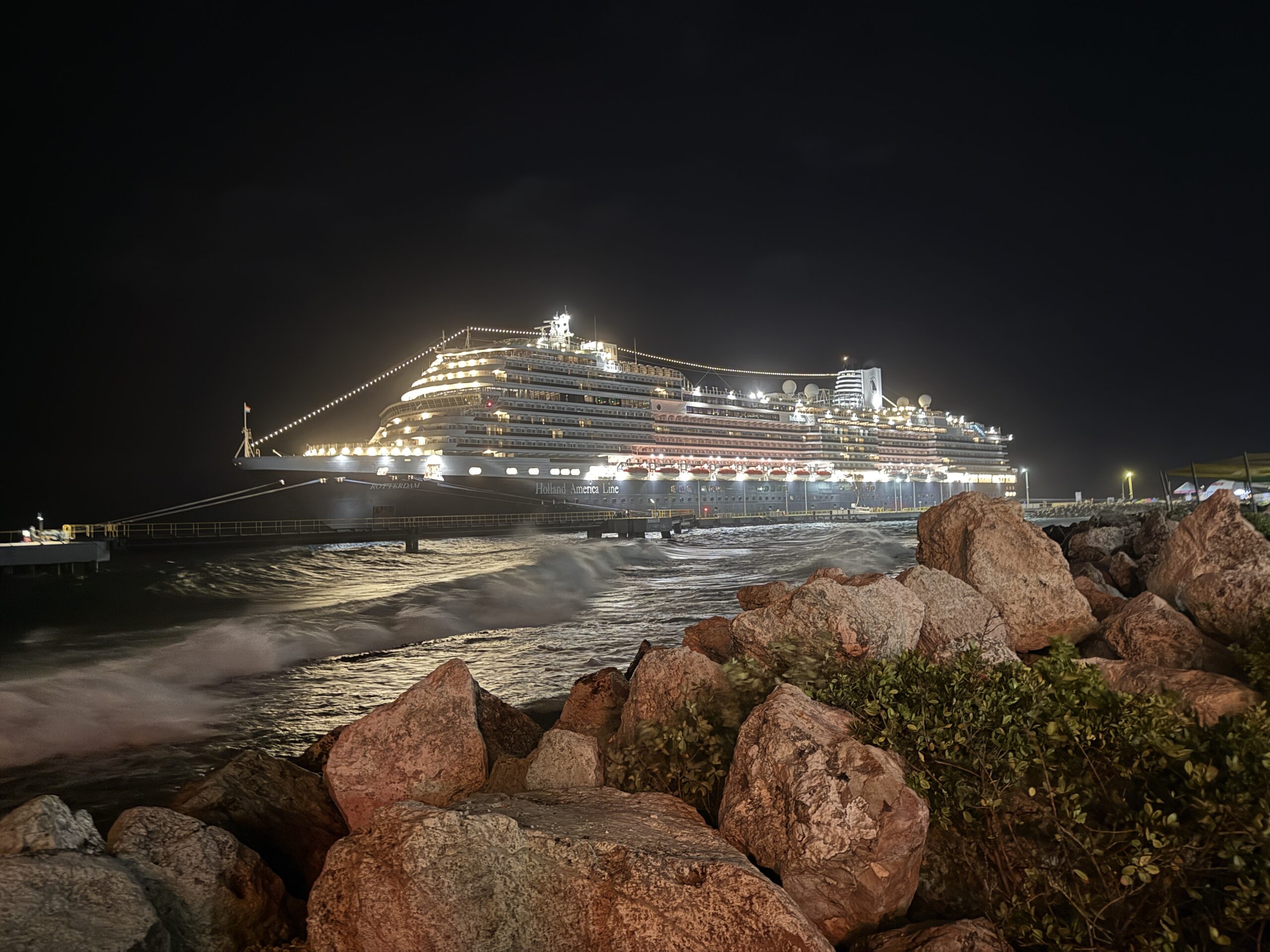 Rotterdam docked in Curacao on March 16, 2026