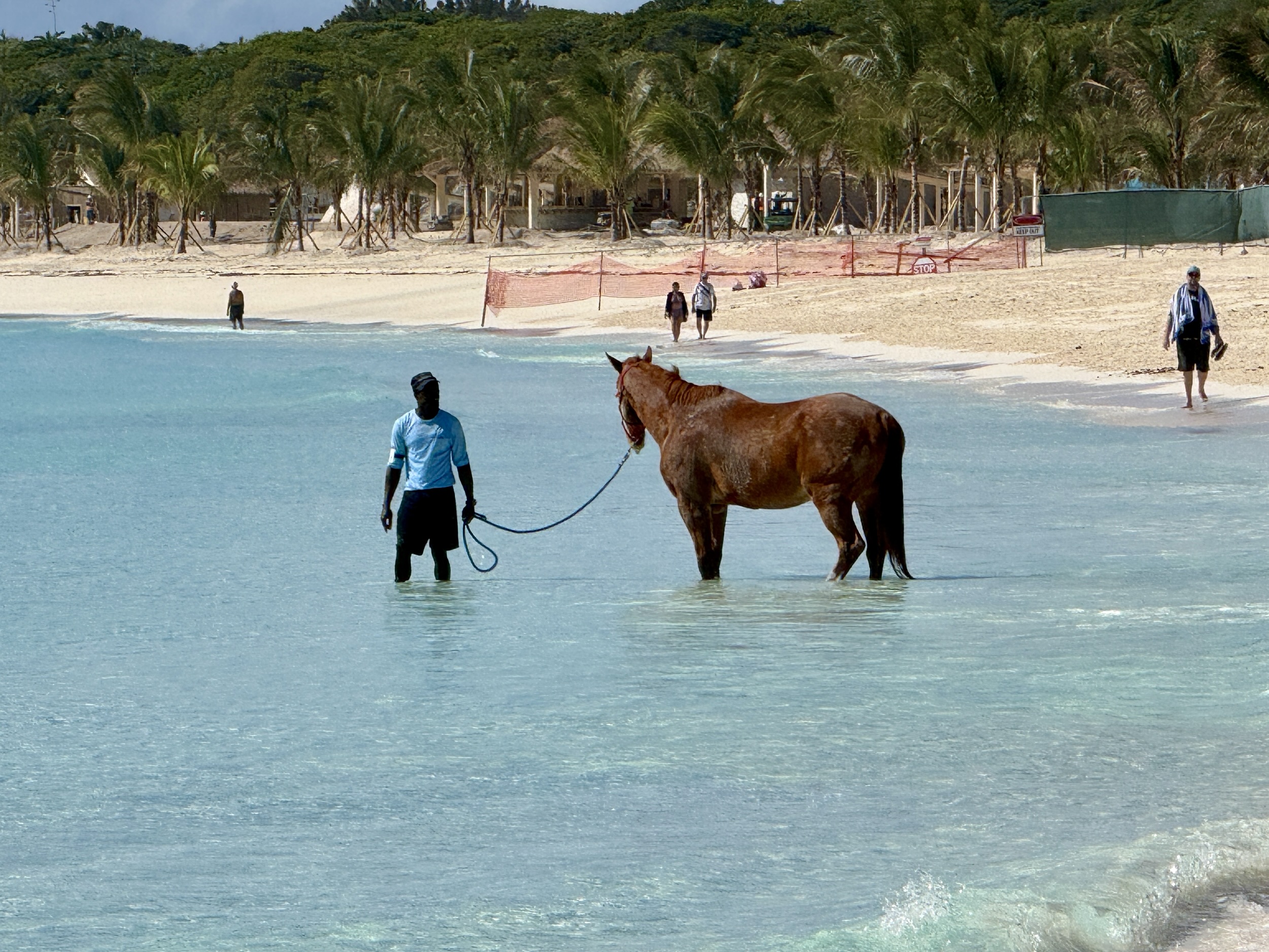 Horseback riding in the surf at Half Moon Cay