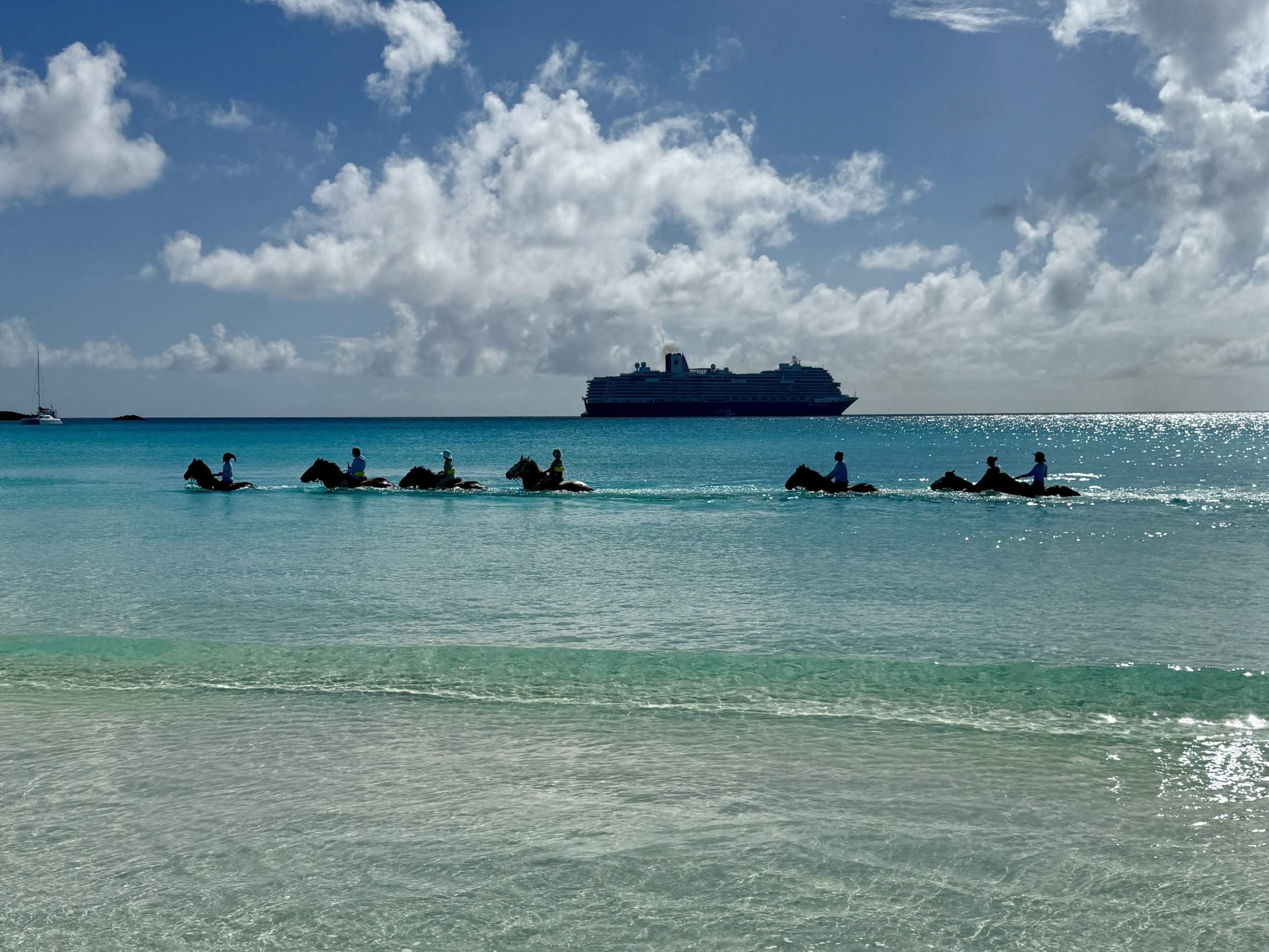 Horseback riding in the surf at Half Moon Cay