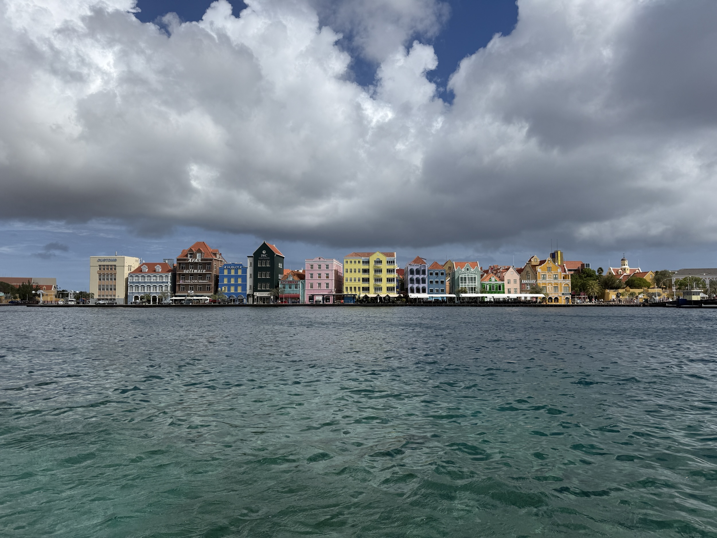 The picture postcard view of the famous waterfront in Curacao