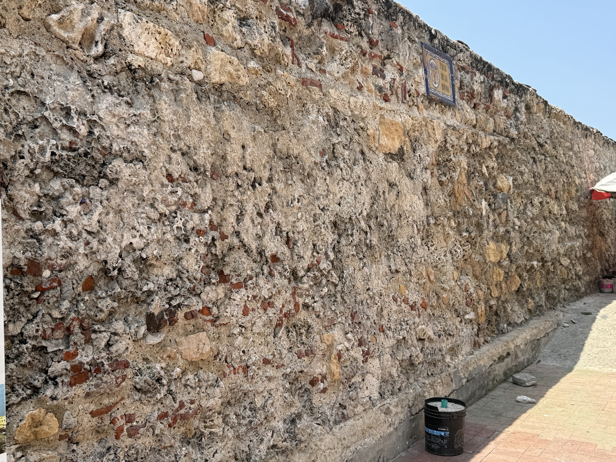 The coral walls of the Walled City of Cartagena, Columbia