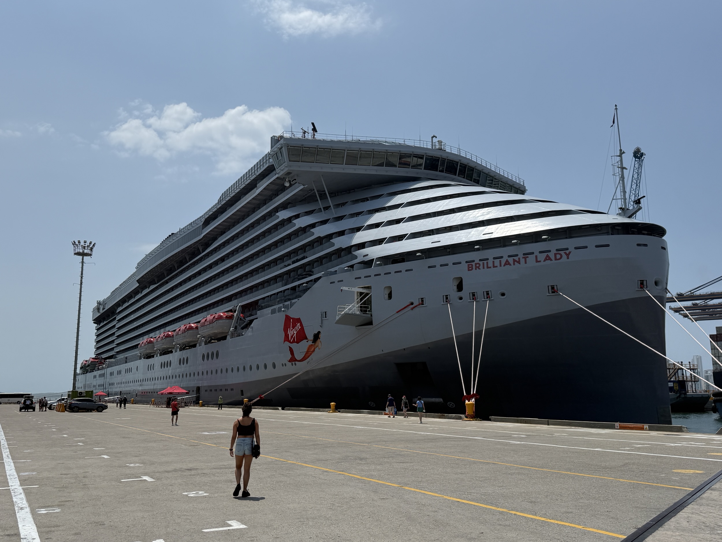 Brilliant Lady docked in Cartagena, Columbia on March 7, 2026