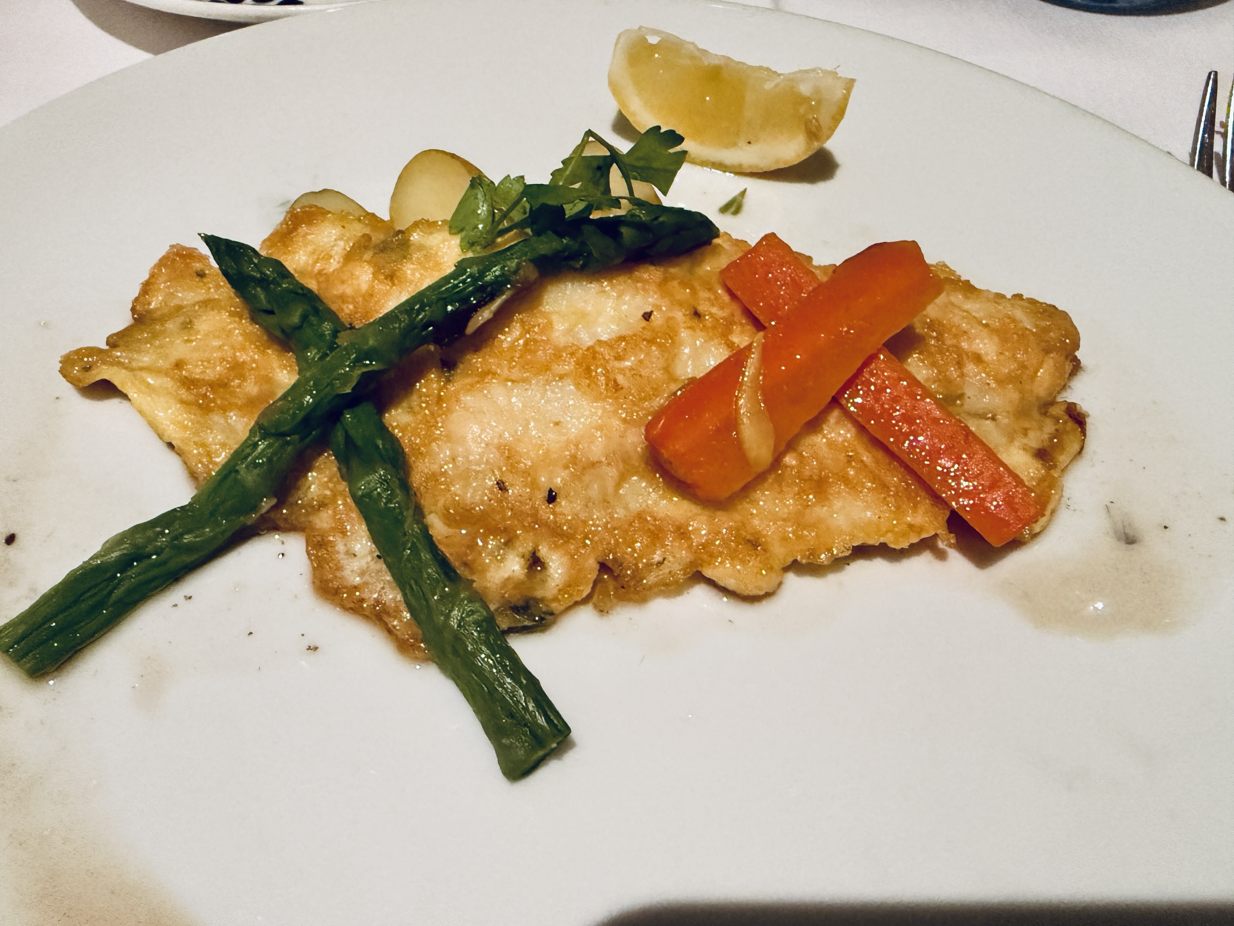 Dover sole from the main dining room on Rotterdam