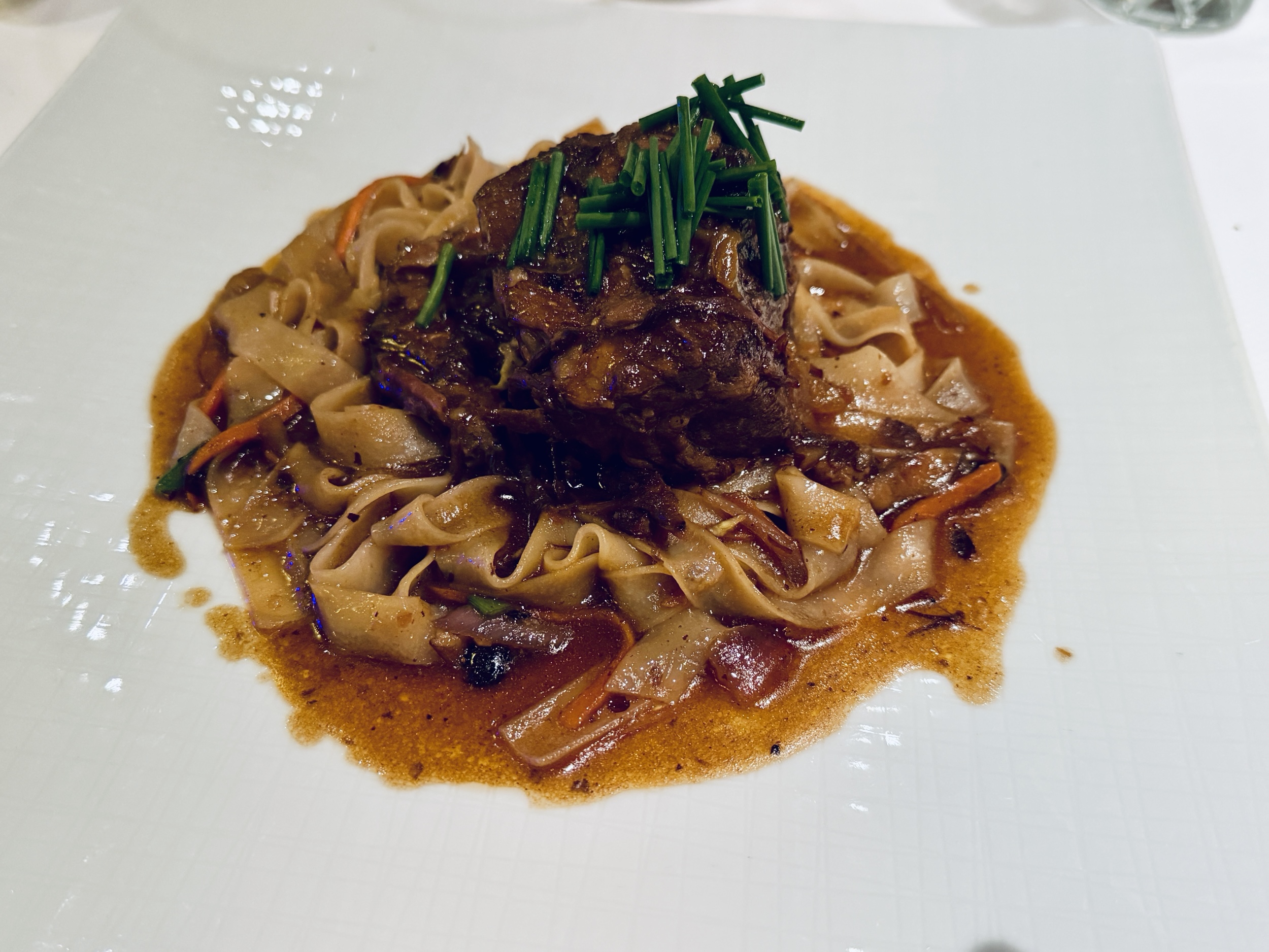 Braised Beef Short Ribs with Chow Fun Noodles from Pinnacle Grill on Rotterdam