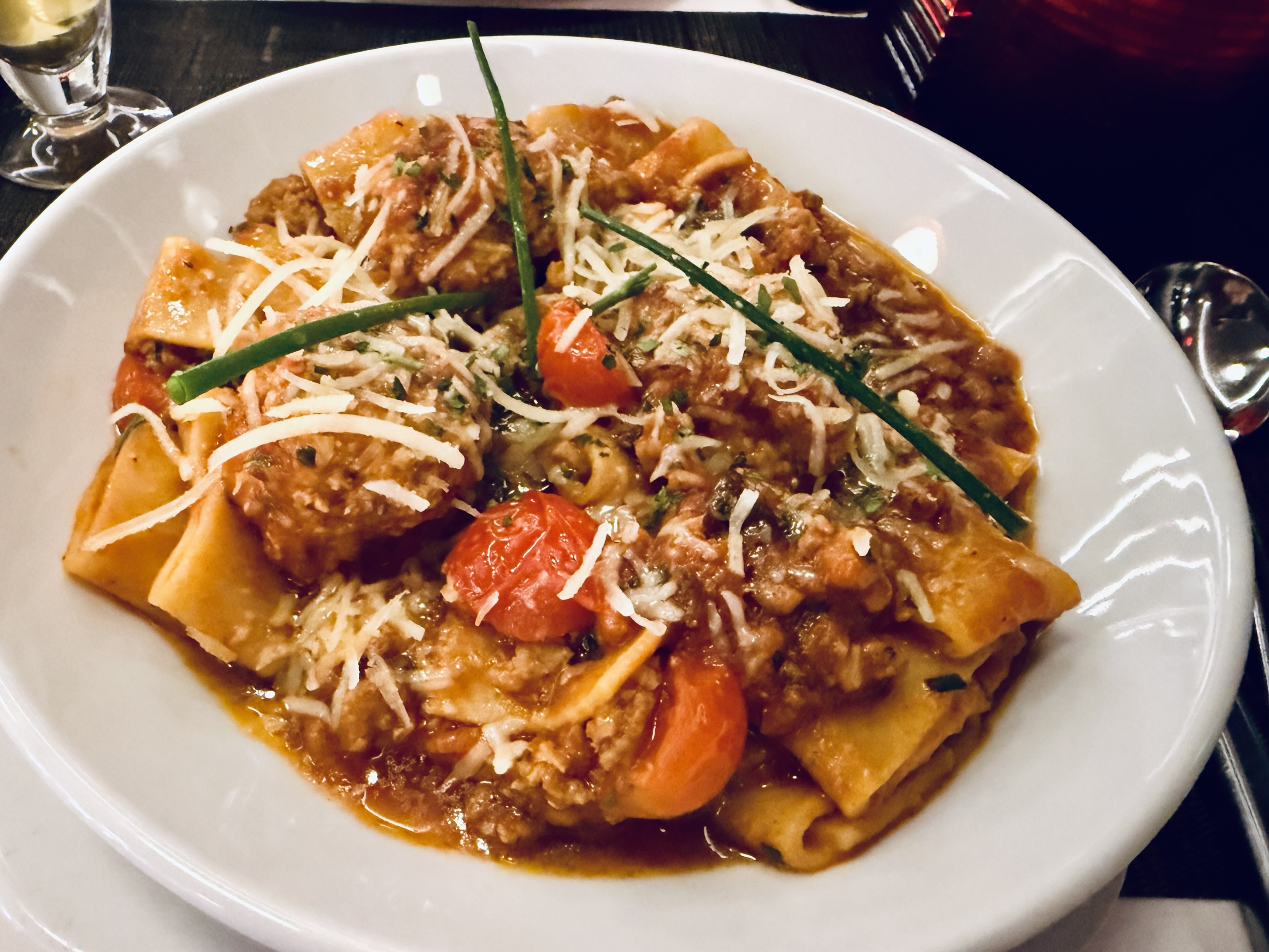 Italian sausage paccheri pasta from Canaletto on Rotterdam