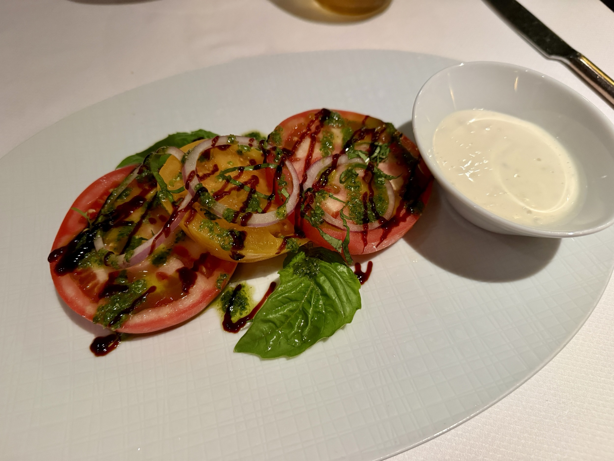Beefsteak tomato salad from Pinnacle Grill on Rotterdam