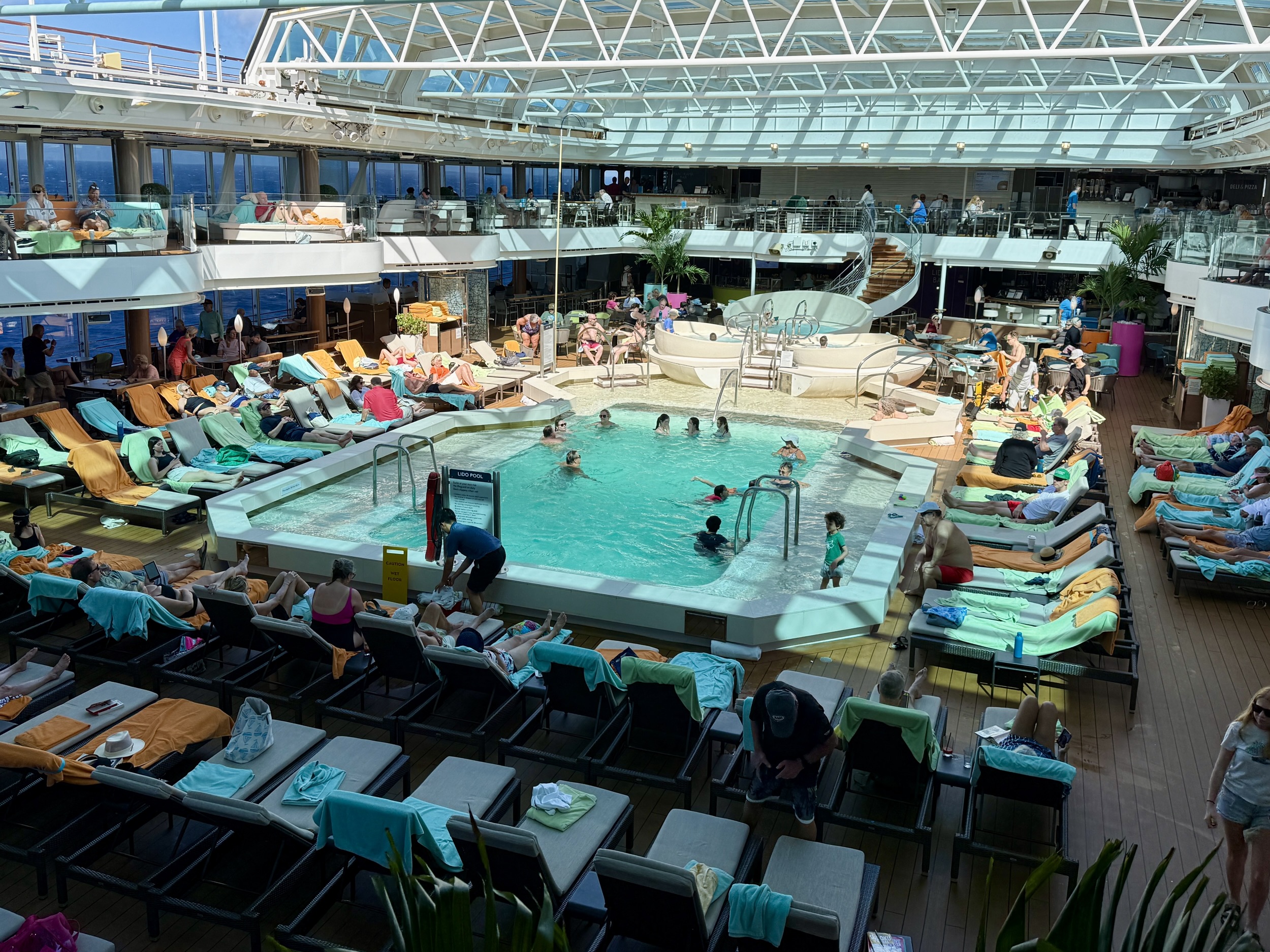 A look at the Lido Pool on our first sea day of this spring break cruise on Rotterdam
