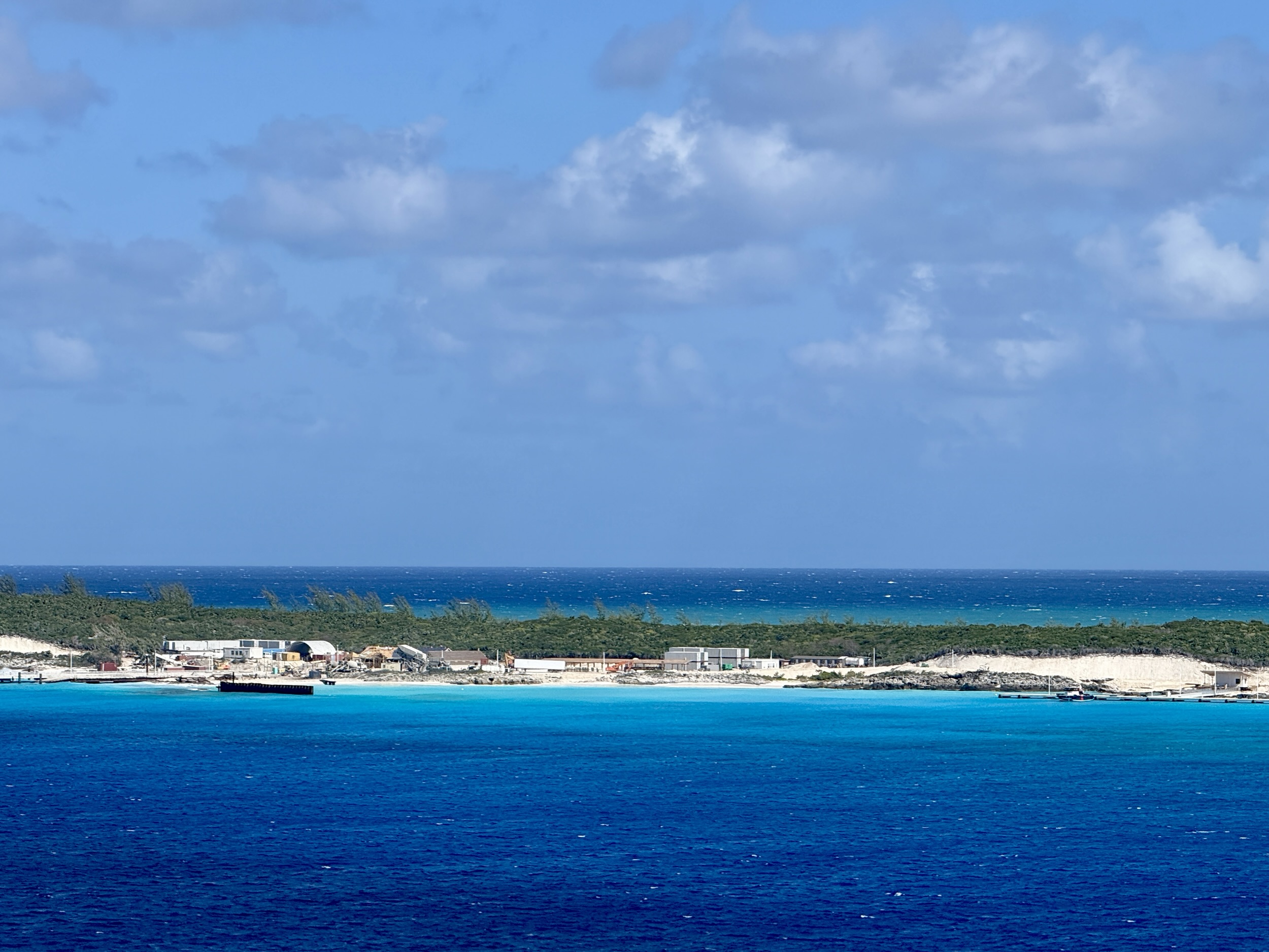 Construction on the Carnival Cruise Line side of Half Moon Cay as of March 21, 2026