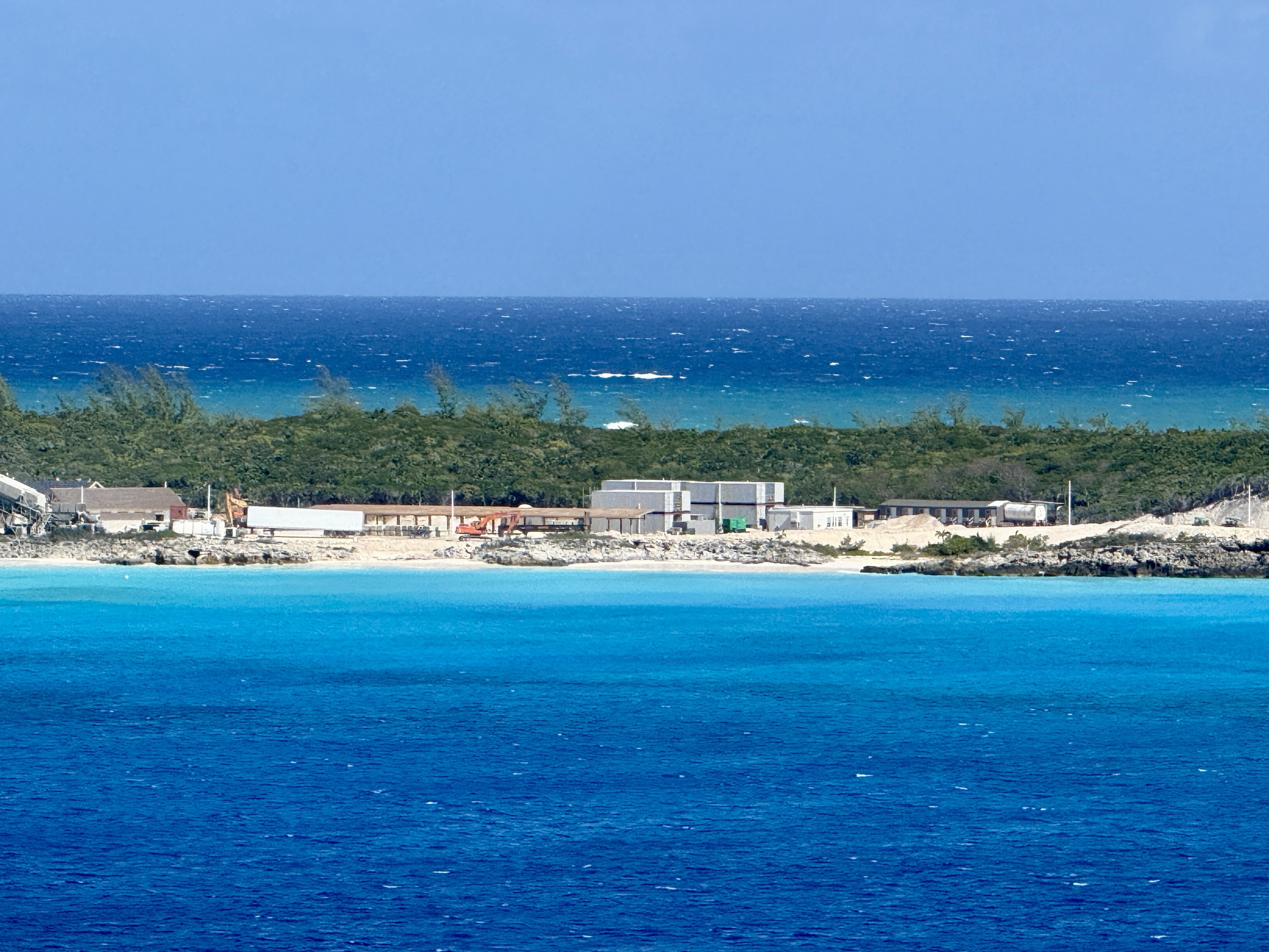 Construction on the Carnival Cruise Line side of Half Moon Cay as of March 21, 2026