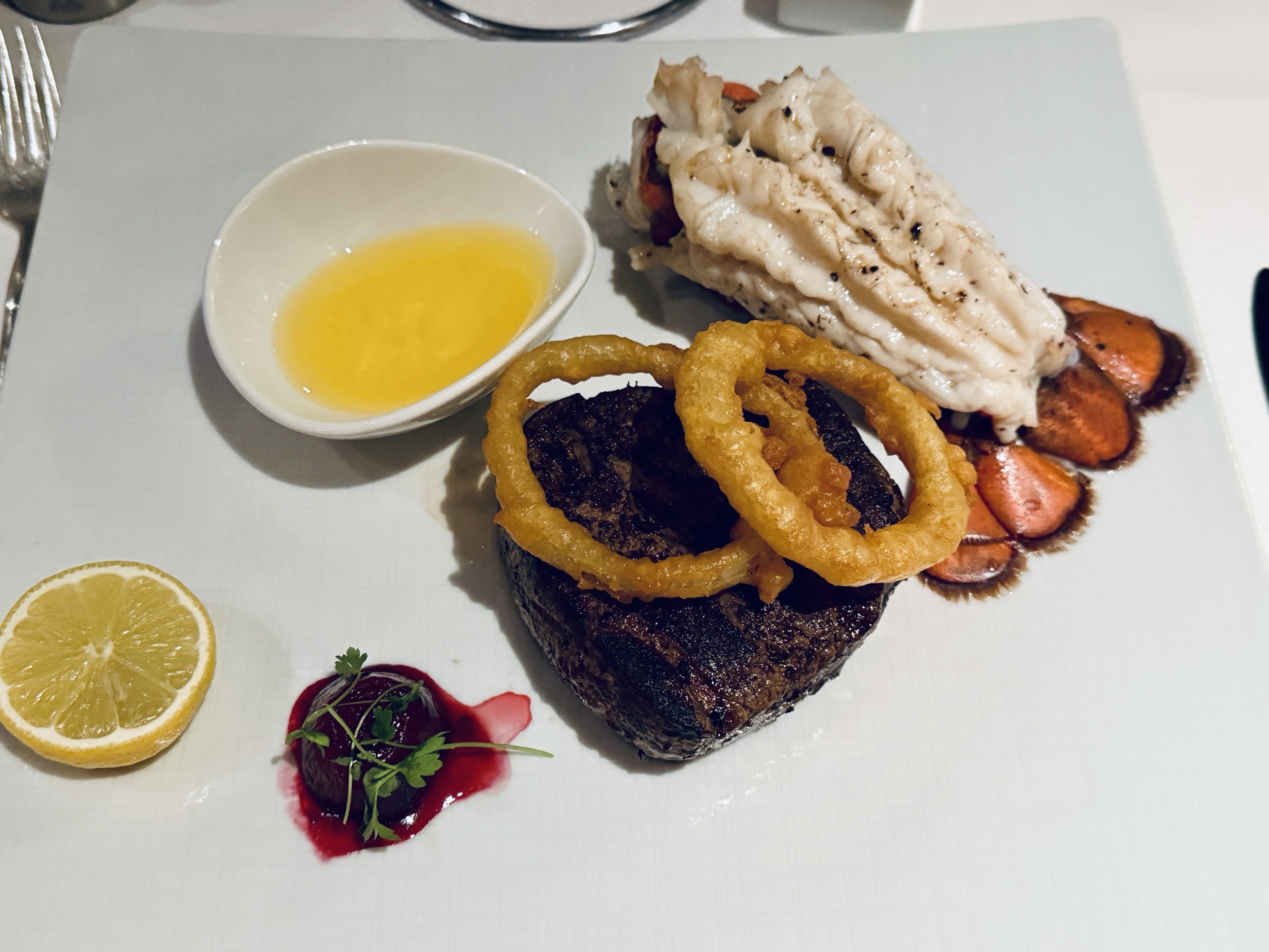 Filet and Lobster Tail from Pinnacle Grill on Rotterdam