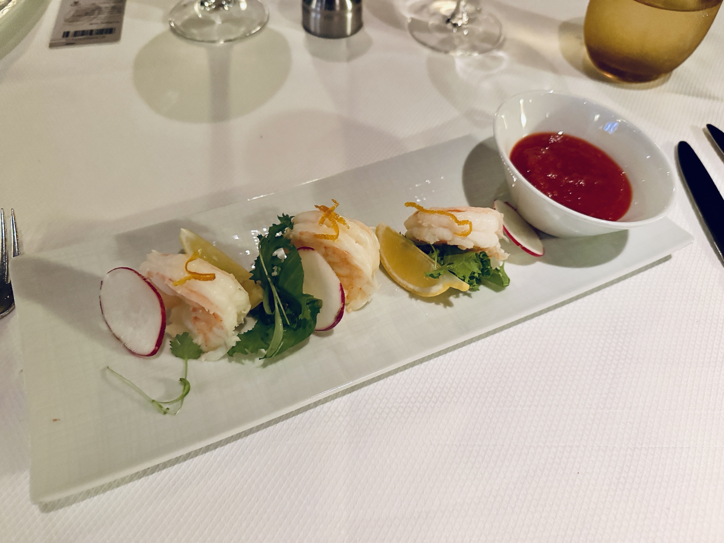 Shrimp cocktail from Pinnacle Grill on Koningsdam