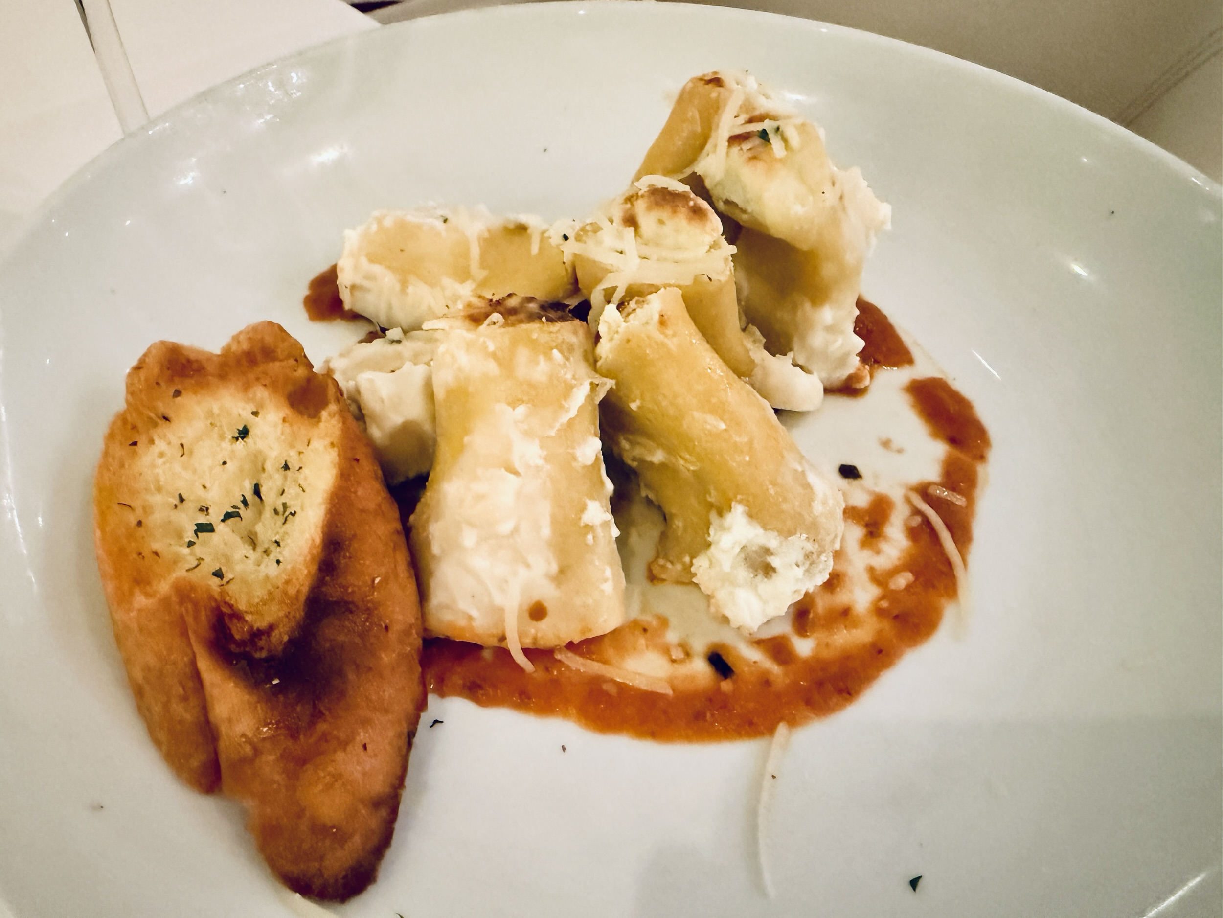 Baked Ricotta and Asparagus Filled Paccheri from the MDR on Koningsdam