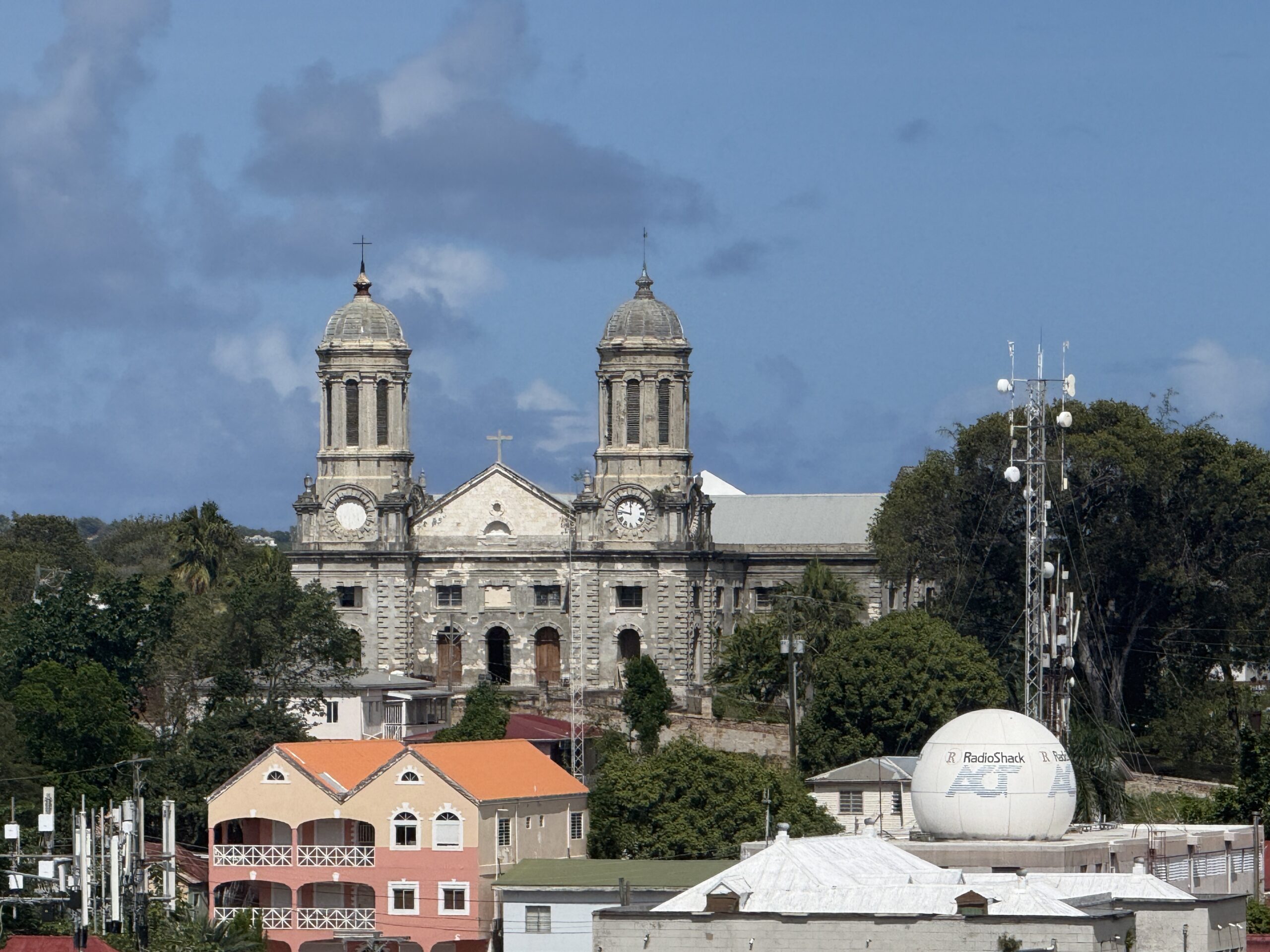 St. John's Cathedral from the St. John's cruise terminal