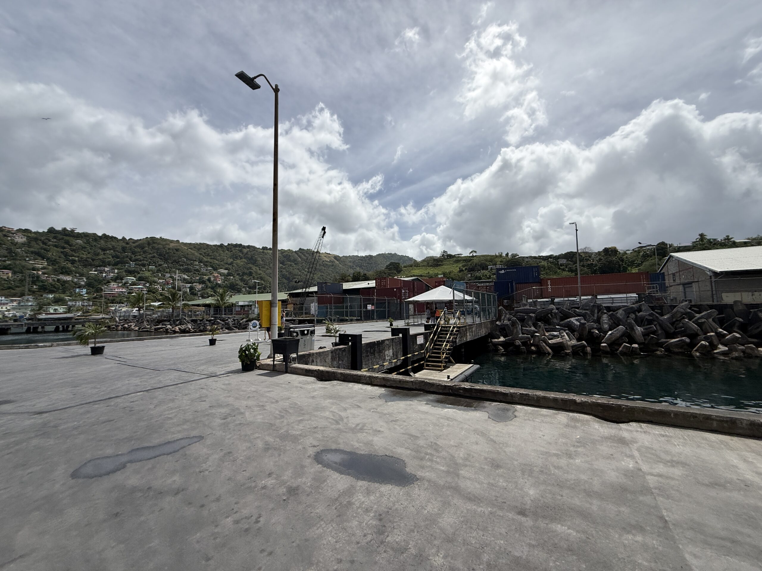 The deep-water industrial port in Roseau, Dominica